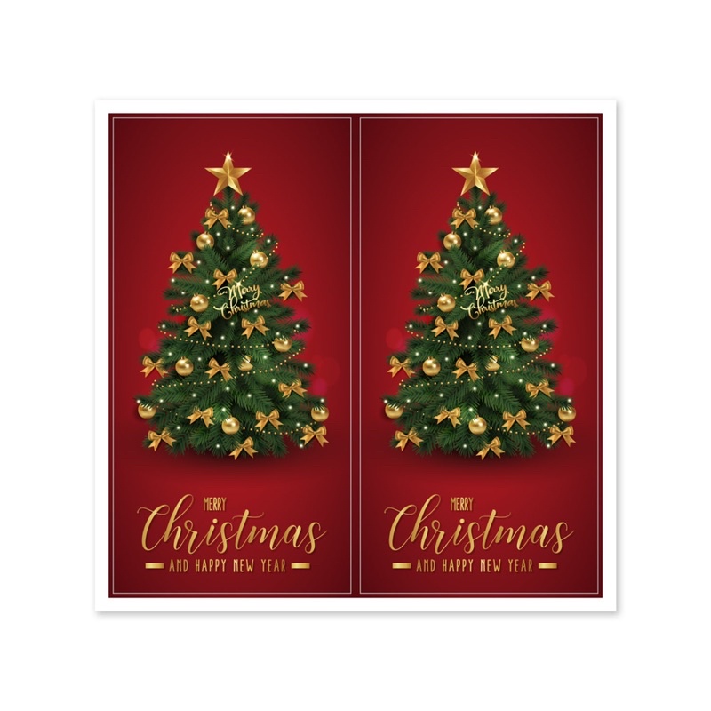 Set 2 tem niêm phong hộp quà, túi quà Noel size 5 x 10 cm