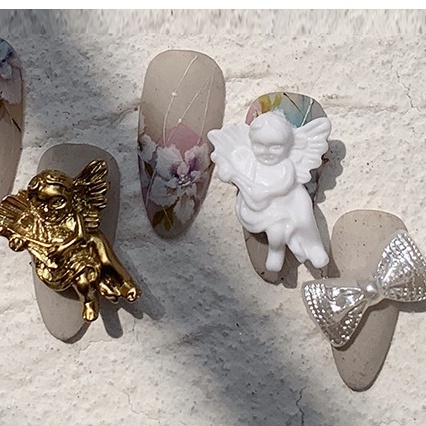 Charm thiên thần cổ điển, charm tượng thiên sứ trang trí móng
