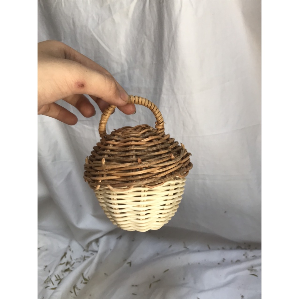 Chuông Đồ Chơi Cho Bé- Chất Liệu Mây Đan Thủ Công - Có Thể Làm Đạo Cụ Chụp Hình Hoặc Trang Trí Phòng Cho Bé Rất Xinh Xắn