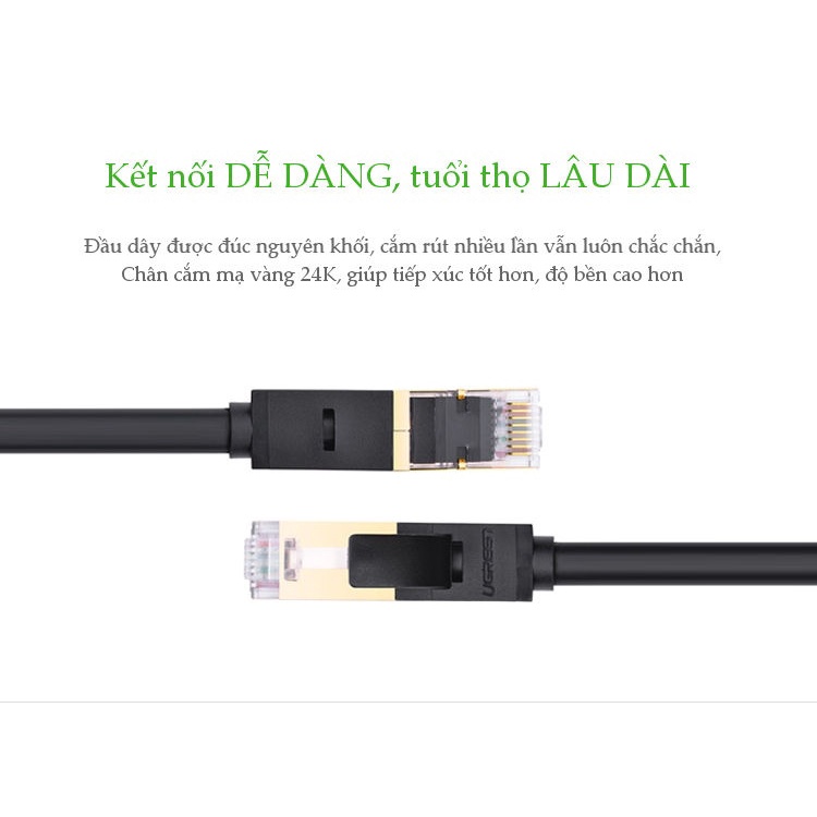 Dây Mạng Cat7 Đúc Sẵn Dài 1m đến 10m Ugreen 11268 11269 11270 11271 11272 11273 - Hàng Chính Hãng