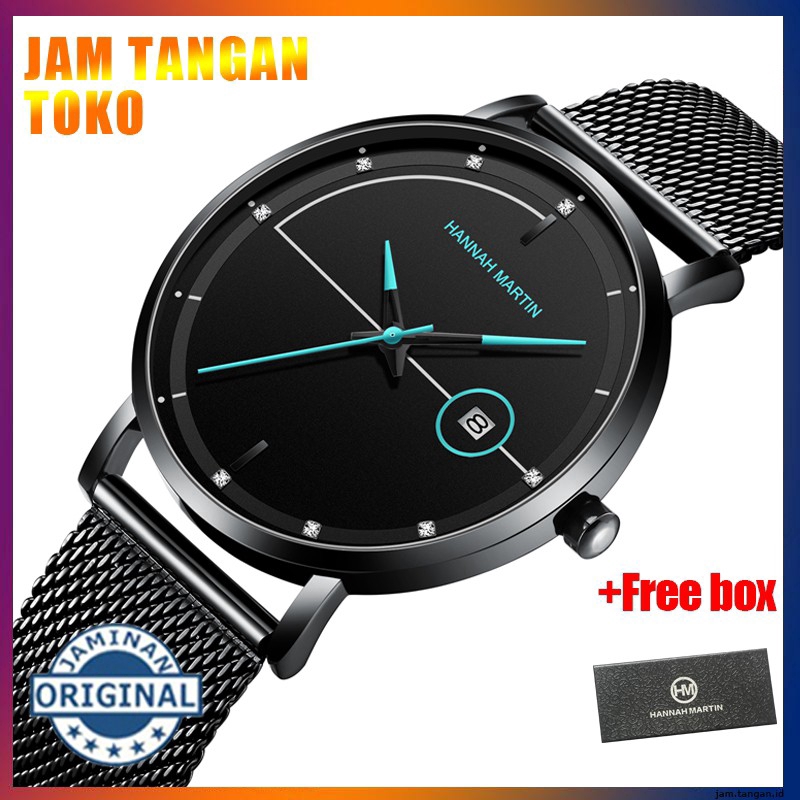 Đồng hồ NAM Hannah Martin 100% Original Men's Watches Fashion Thép Không Gỉ Hàng Cao Cấp Quartz Stainless steel Strap mesh Waterproof Watch COD Wrist watches Gift Birthday 10101