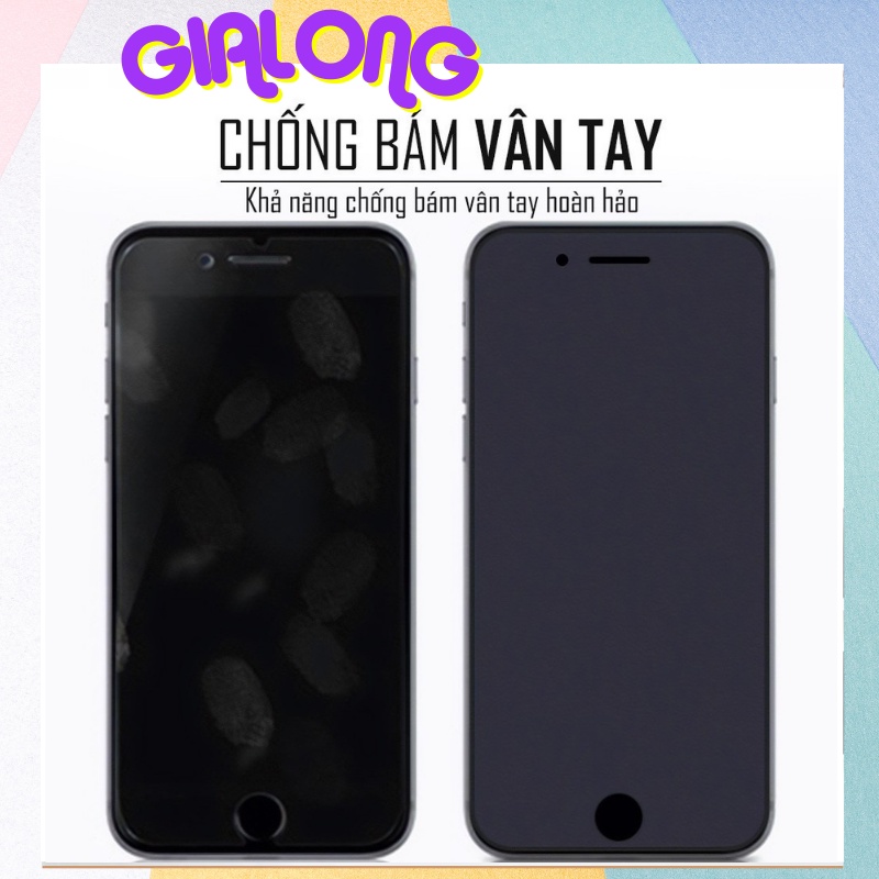 Kính Cường Lực Không Bám Vân Tay Nhám Full Màn Đầy Đủ Cho Game Thủ Từ 6/6s/7plus/8plus/x/xs/xsmax/11/- 12 pro max