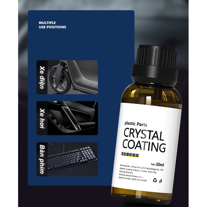 Bộ Phủ Thủy Tinh Đen Nhựa Cô Đặc Plastic Crystal Coating - Home and Garden
