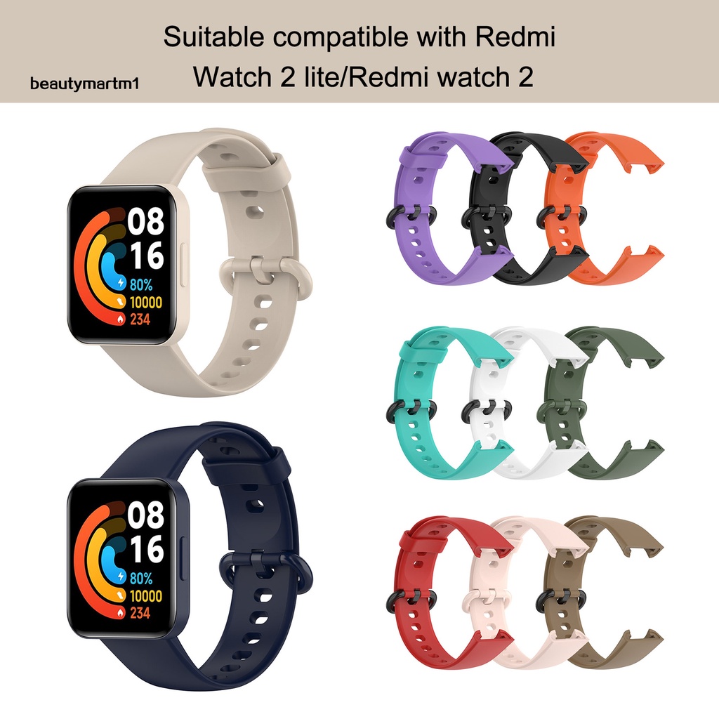 Dây Đeo Silicone Mềm Chống Nước Cho Đồng Hồ Thông Minh Redmi Watch 2 Lite / Watch 2 Beautymartm1