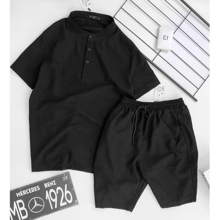 Bộ Đũi Nam Cổ Tàu E-COL (45-83kg) phom chuẩn chất cực mát | BigBuy360 - bigbuy360.vn