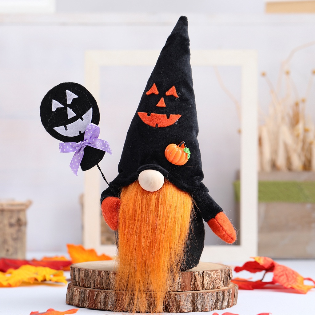Thú Nhồi Bông Hình Mặt Cười Đen Đáng Yêu Trang Trí Halloween