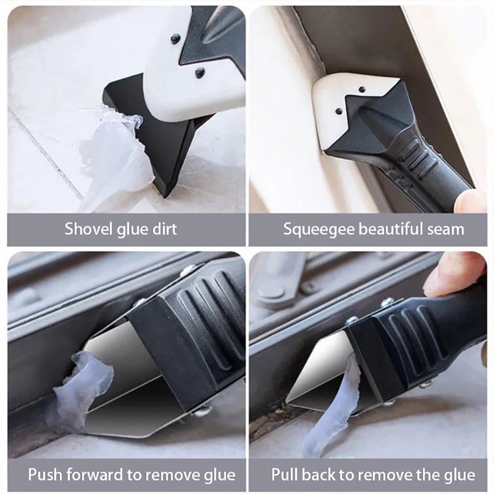 Bộ Dụng Cụ Chà Ron Góc Kính / Góc Cạnh Bằng Silicone 5 Trong 1 Đa Năng