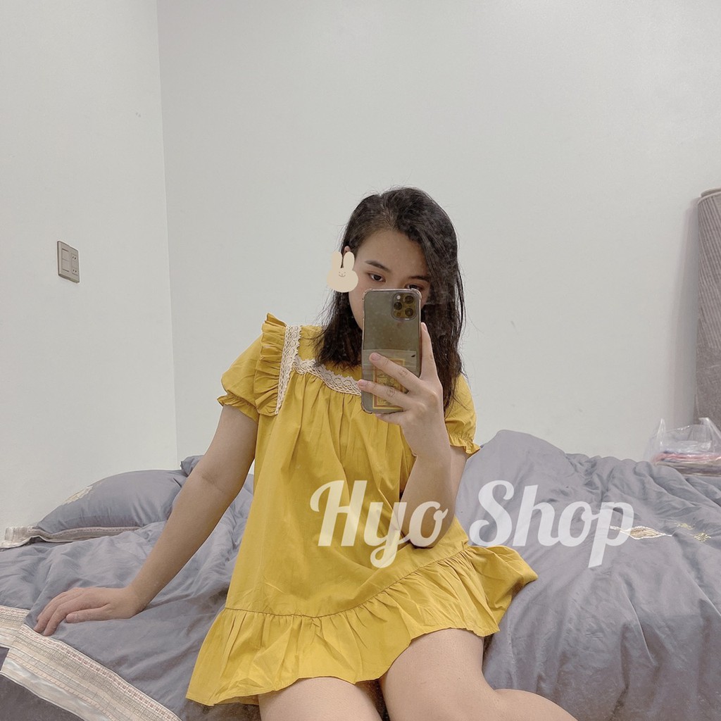 Áo bầu babydoll kiểu dáng công sở vải Boi Nhật Freesize 65kg HYO