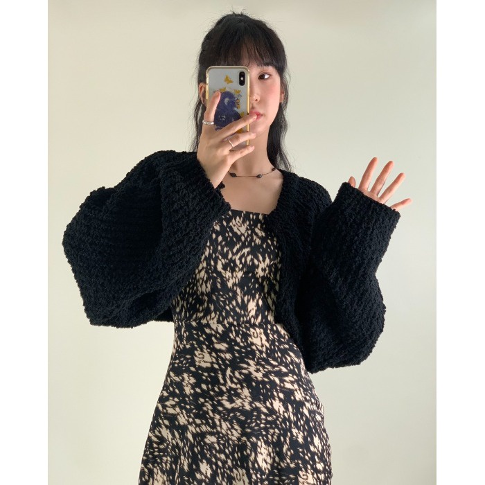 Áo len rộng khăn choàng, áo khoác ngắn 3 màu | BigBuy360 - bigbuy360.vn