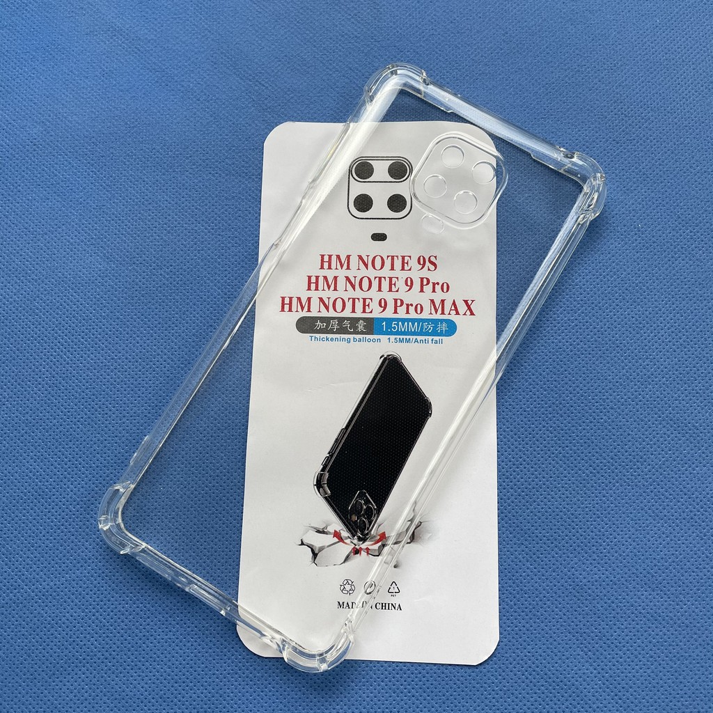 Ốp lưng silicon trong suốt chống sốc 4 cạnh cao cấp cho Xiaomi Redmi Note 9s