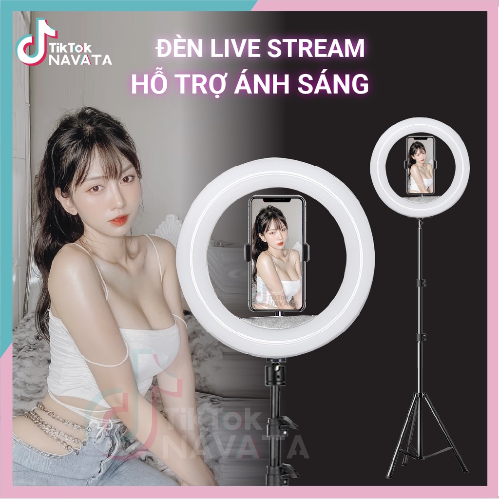 Đèn Led LiveSteam Quay TIKTOK và chân đèn 2m1 hỗ trợ live stream bán hàng Makeup, thẩm mỹ , spa LOẠI TỐT
