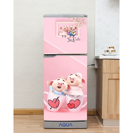 DECAL DÁN TỦ LẠNH -Pig 2022 - Pig 04 _có sẵn keo dán