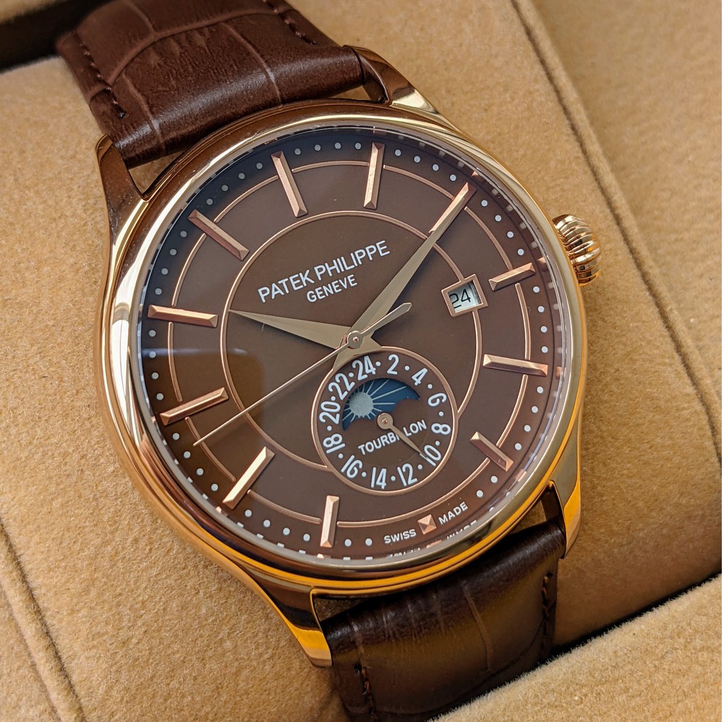 Đồng Hồ Nam PT Geneve Tourbillon Dây Da Nâu Cà Phê, Máy Lộ Cơ Cao Cấp, Tích Hợp Lịch Ngày Và Lịch Ngày Đêm