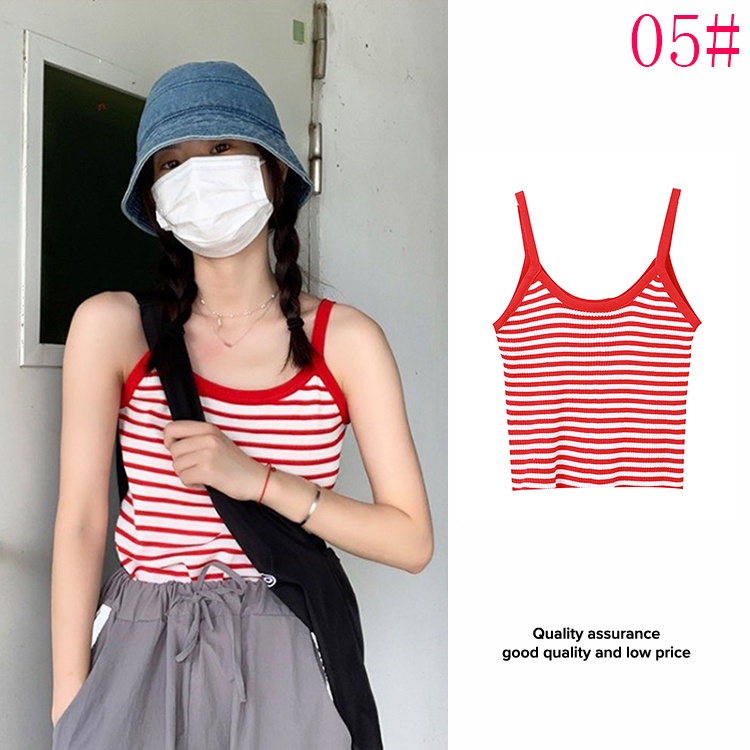 NUZIRO  Áo kiểu hai dây  dáng ngắn phong cách Hàn Quốc đơn giản thời trang mùa hè dành cho nữ