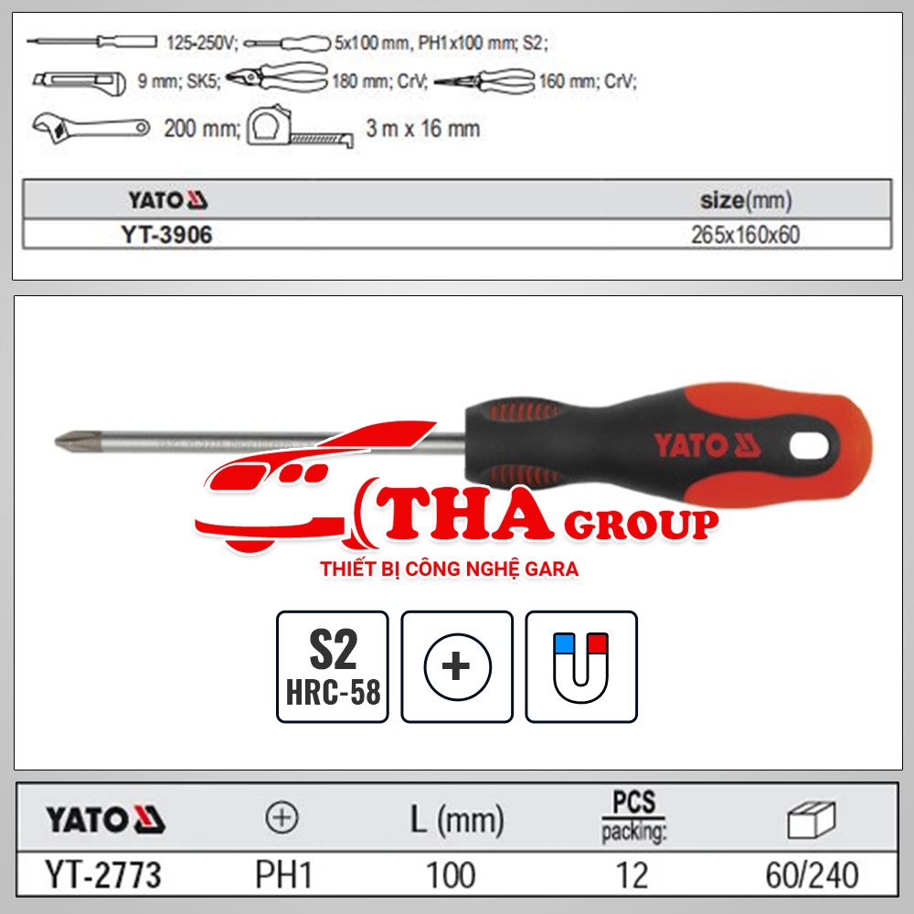 BỘ DỤNG CỤ SỬA CHỮA TỔNG HỢP 8 CHI TIẾT YATO YT-3906