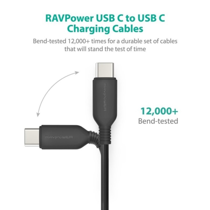 Dây Cáp Kết Nối USB-C To USB-C Ravpower RP-CB009 (1.8m)