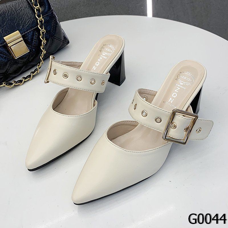 SẴN Sục gót nhọn 7cm khóa thắt lưng da thật hàng quảng châu cao cấp