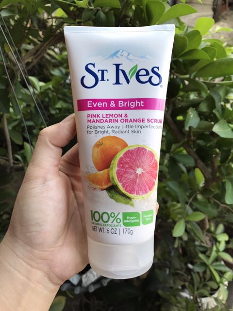 🎉Sữa rửa mặt sáng da chanh và cam ST.IVES Even & Bright Pink Lemon & Mandarin Orange Scrub 🎉