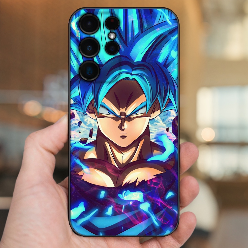 Ốp lưng Samsung S21 Ultra, S22 Ultra viền đen in hình Goku Dragon Ball