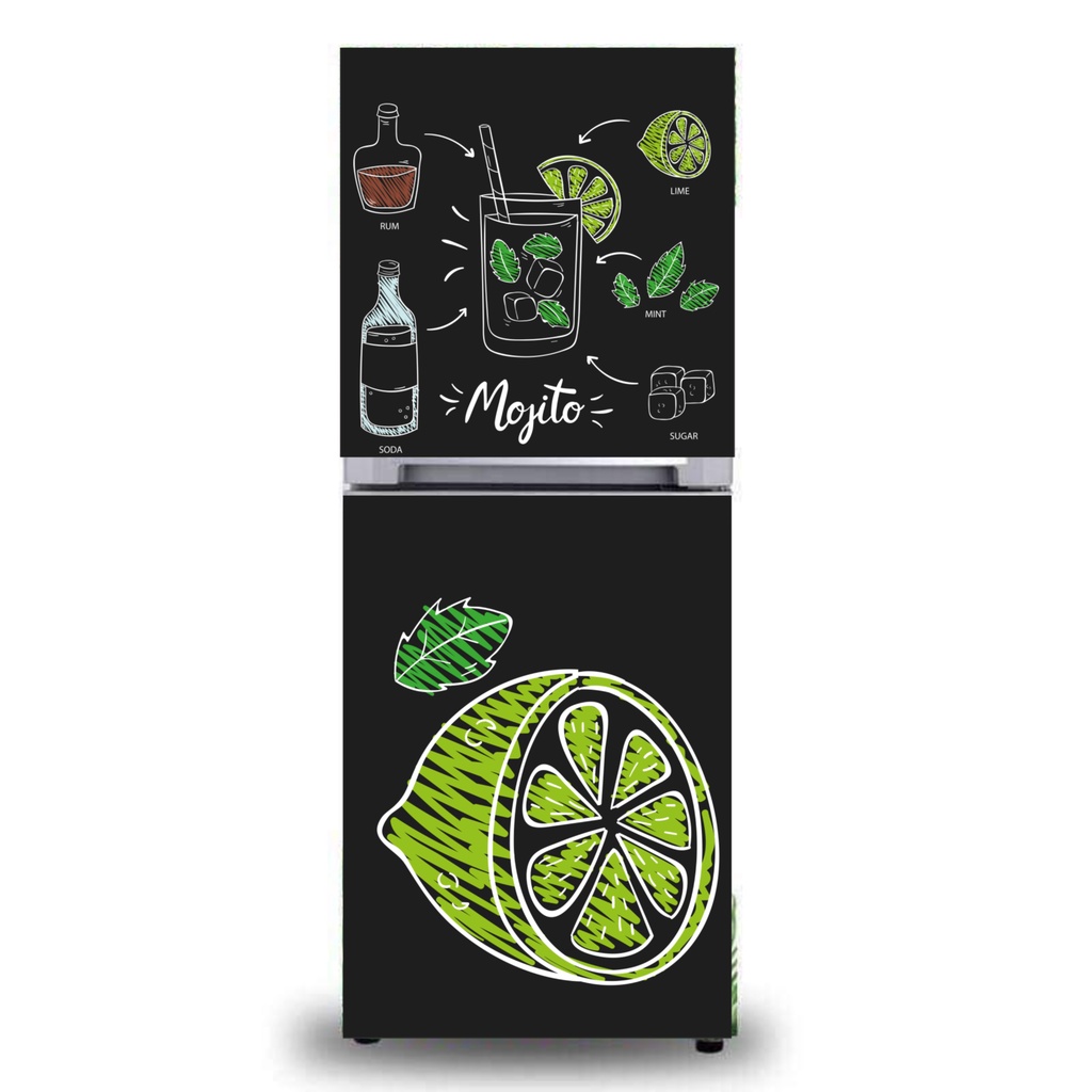 Decal dán tủ lạnh 3D chất liệu cao cấp, chống thấm nước đủ mẫu hoa quả