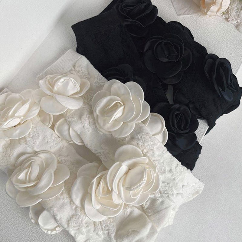 Tất Bắp Chân Cotton In Họa Tiết Hoa 3D Phong Cách Lolita Cho Nữ