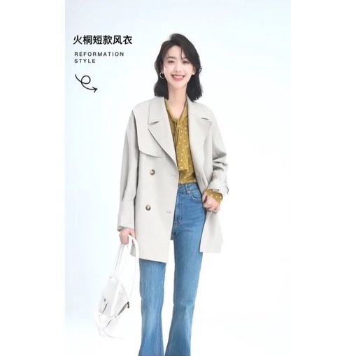 Áo khoác măng tô 2 lớp dáng ngắn phong cách Hàn Quốc cho nữ | BigBuy360 - bigbuy360.vn