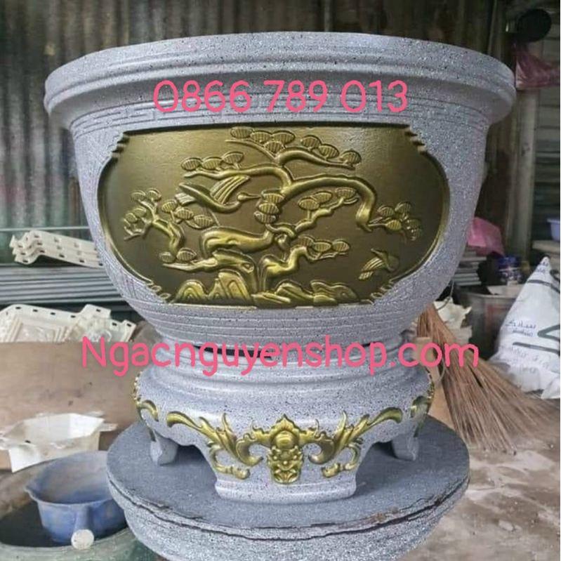 Khuôn Chậu tròn 60 abs hoa văn tùng cúc mai