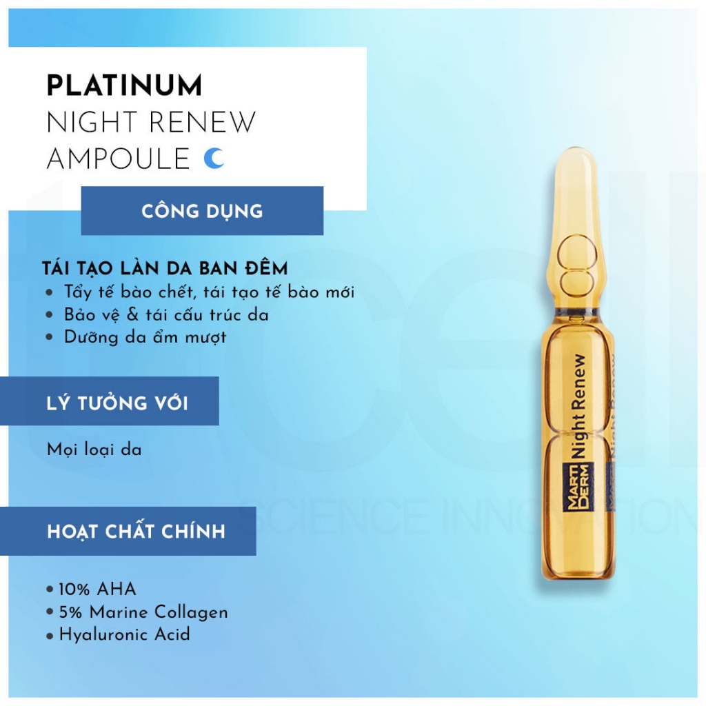 MartiDerm Platinum Night Renew Tinh chất chống lão hóa, tái tạo da ban đêm