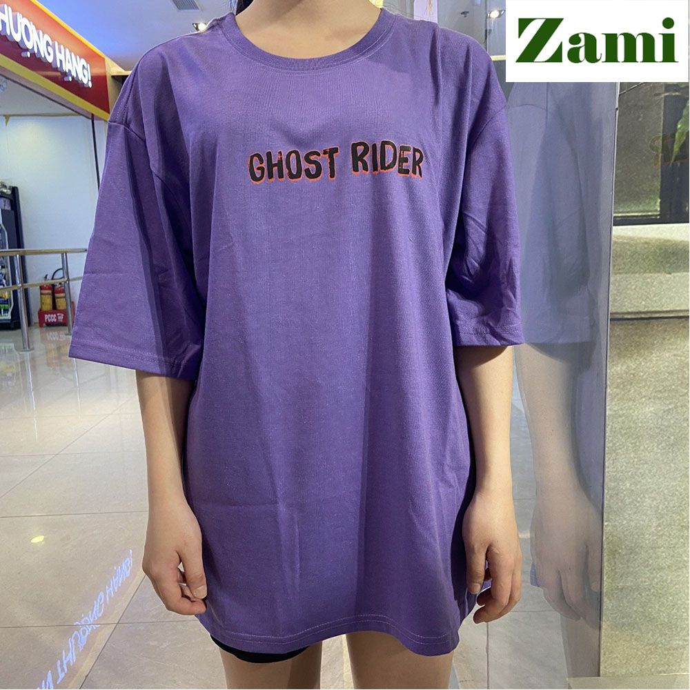 Áo Thun Nữ Nam Form Rộng Unisex Phong Cách Basic Streetstyle Chất Cotton Oversize In Chữ Hình Ghost Rider ZT20 Zami | BigBuy360 - bigbuy360.vn