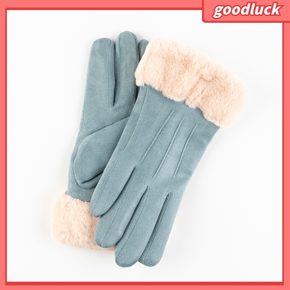 [GOLUK] Găng Tay Thể Thao Da Lộn Lót Lông Cừu Dày Có Thể Chạm Màn Hình Cảm Ứng Giữ Ấm Mùa Đông Cho