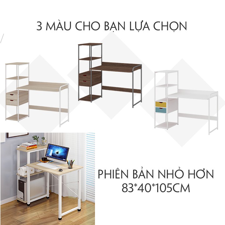 BÀN LÀM VIỆC LIỀN KỆ SÁCH, BÀN HỌC KÈM GIÁ SÁCH, CÓ NGĂN KÉO (KÍCH THƯỚC 122x40x110cm)