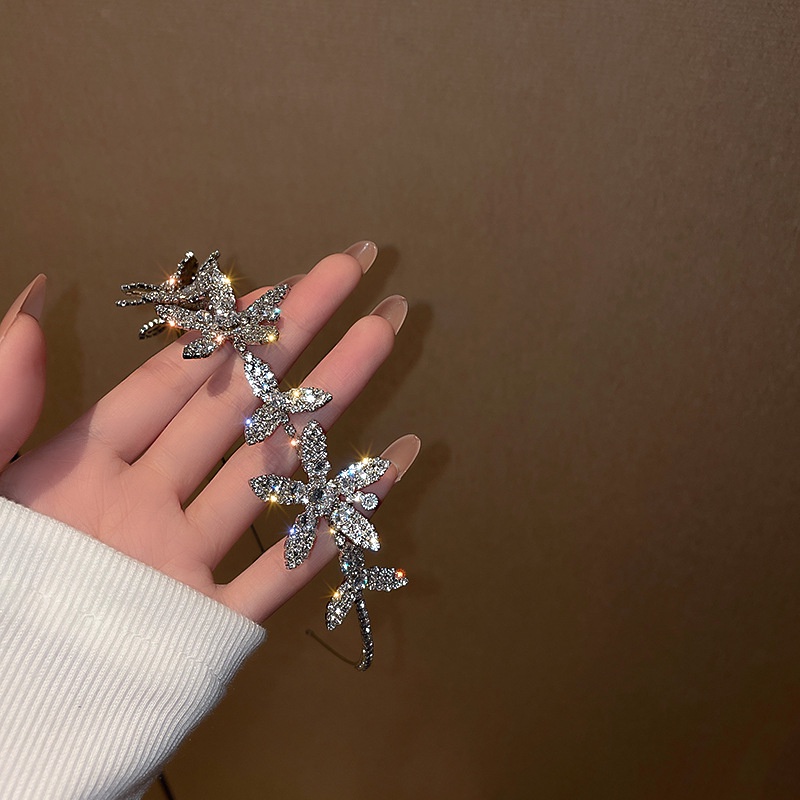 Băng đô cài tóc đính hoa kim cương giả nhiều màu sắc