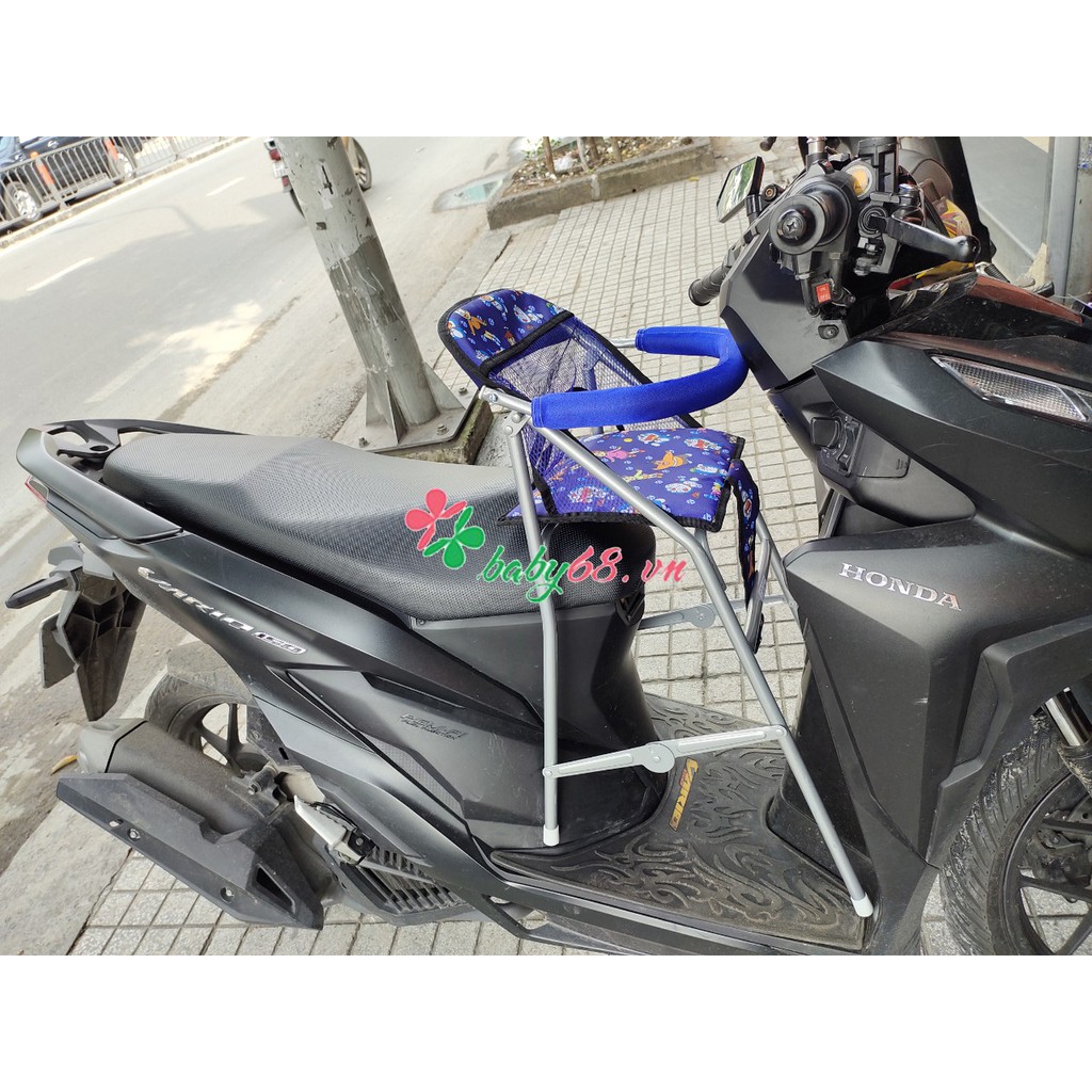 Ghế ngồi xe máy xếp gọn xe ga có vòng bảo vệ xe Vespa Lx125