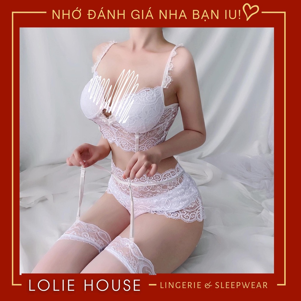 Đồ lót bigsize sexy ren gợi cảm có kẹp tất có đệm ngực cho nữ từ 55 tới 65 kg LOLIE HOUSE - SS12 | BigBuy360 - bigbuy360.vn