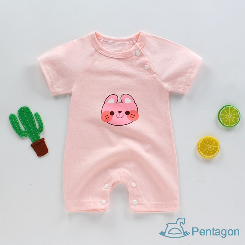 Bộ Áo Liền Quần Tay Ngắn Bằng Cotton Thời Trang Mùa Hè Cho Bé Trai Và Gái