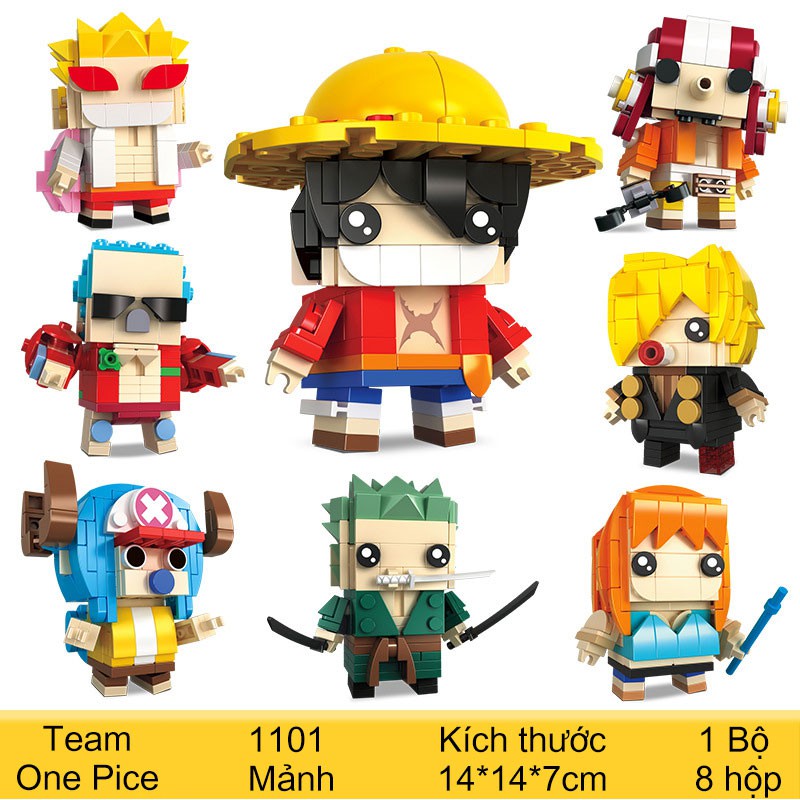 Bộ đồ chơi lắp ráp Các nhân vật hoạt hình Luffy,Zoro,Captain, Iron man,Sogoku chất liệu nhựa ABS an toàn  DochoitreemHCM
