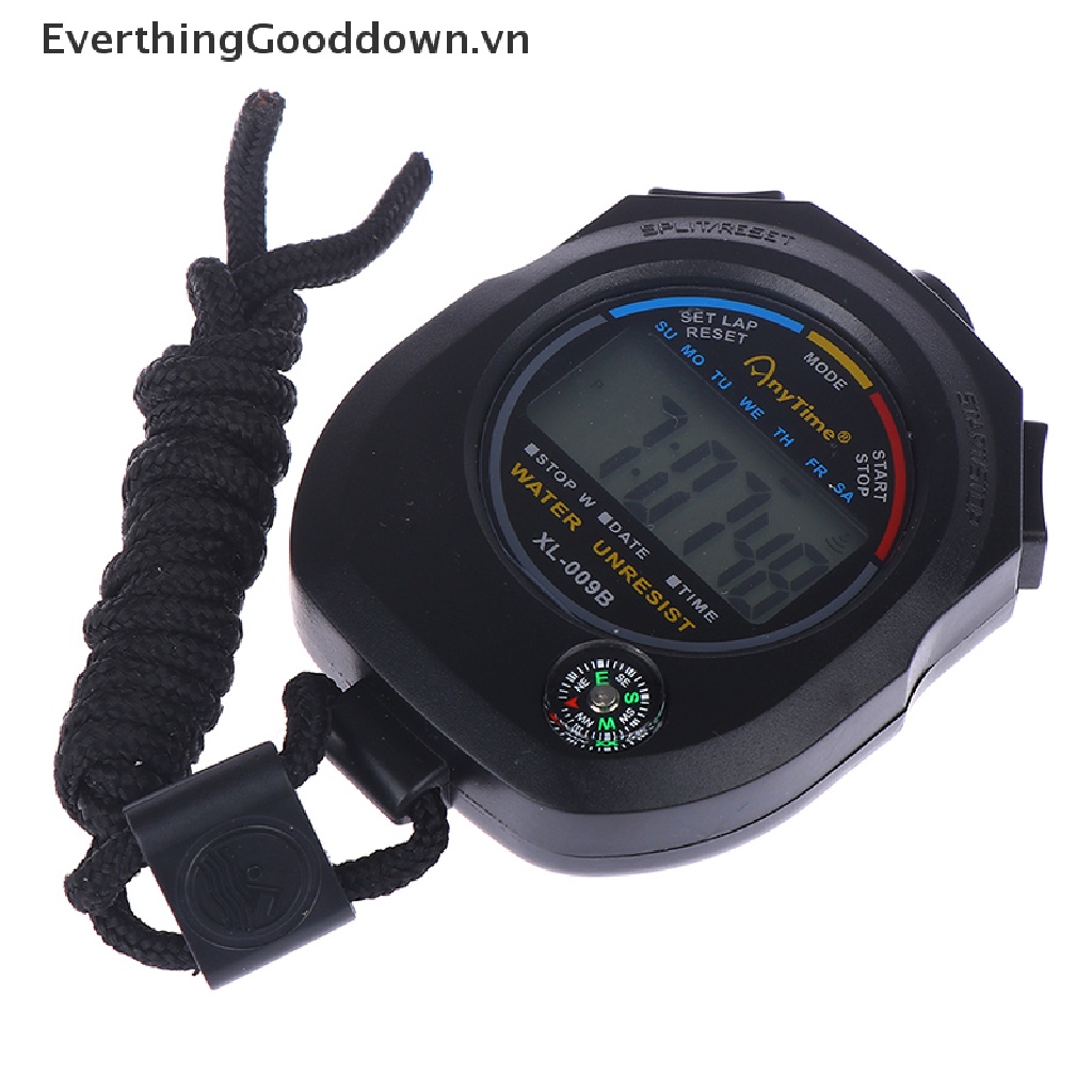 Everthinggooddown Đồng Hồ Đếm Ngược Thời Gian Màn Hình LCD Kỹ Thuật Số Chống Thấm Nước Kèm Dây Đeo
