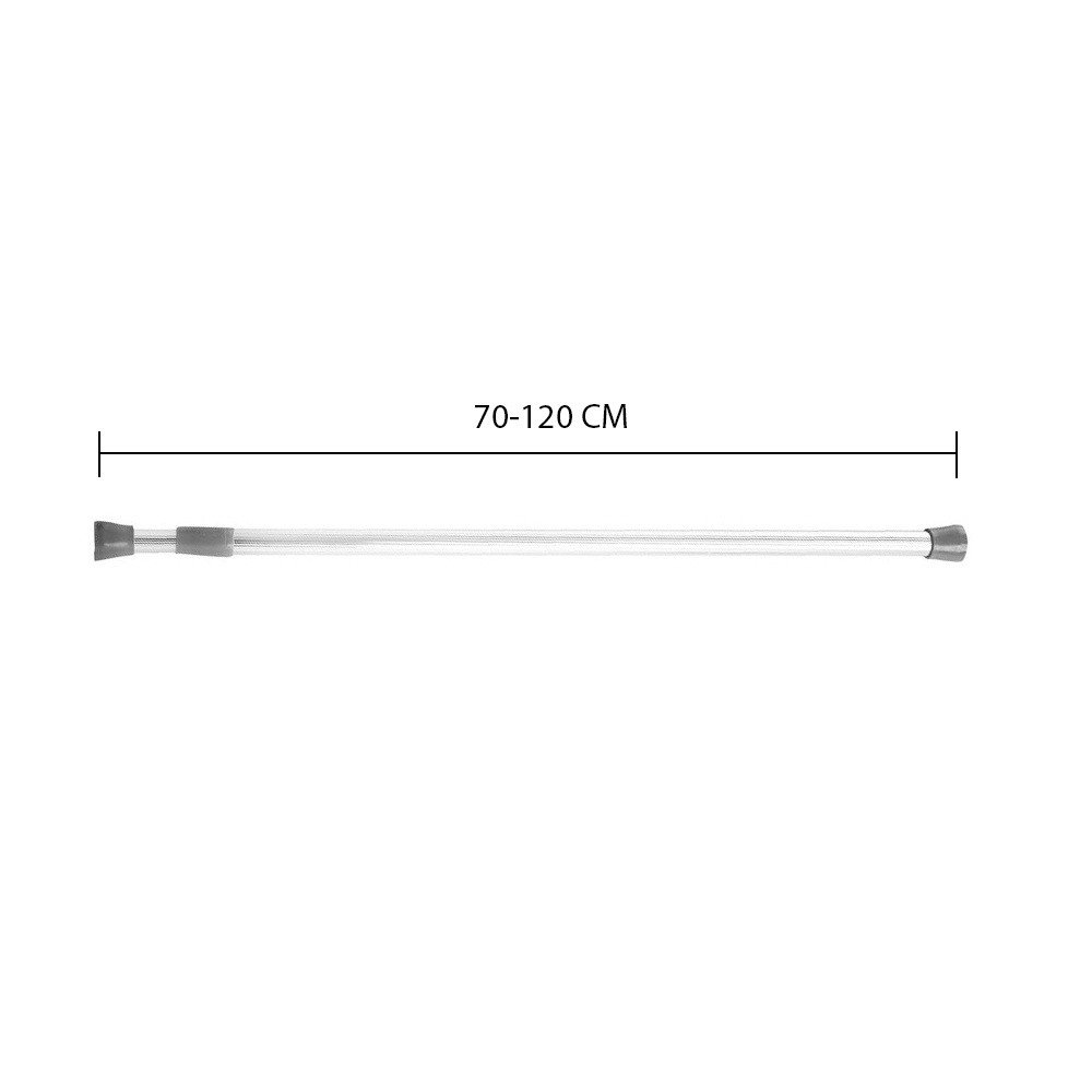 HomeBase MOYA Thanh treo rèm tắm bằng nhôm có thể mở rộng HM88119 W70-120xD3xH3 Cm màu bạc