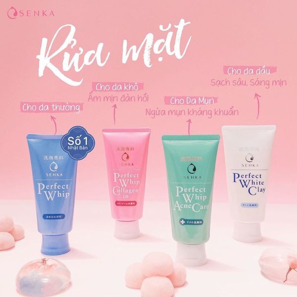 [Hàng công ty, đủ tem] Sữa rửa mặt Senka Perfect Whip dưỡng ẩm, ngừa mụn, trắng da cấp ẩm không khô da - MnB Store