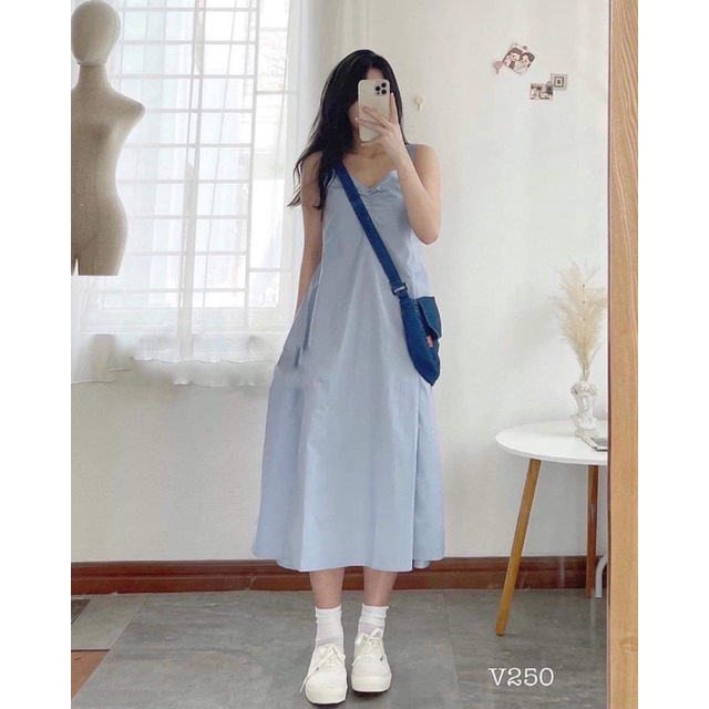 [Ảnh thật/Video] Váy Hai Dây mimi Hàng Quảng Châu Chất Đẹp Mềm Mịn