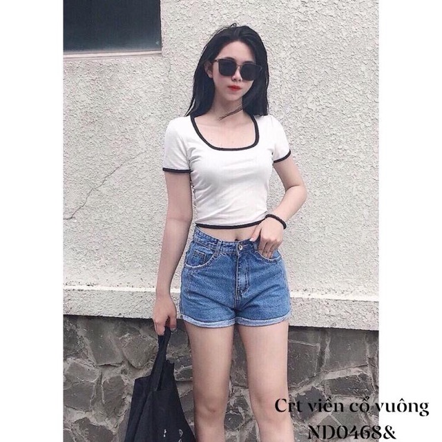 Áo crt viền cổ vuông -ND