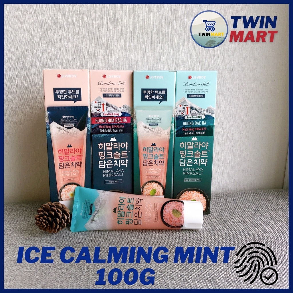 [TPHCM] Kem Đánh Răng Muối Hồng Himalaya Pinksalt Floral Mint - Ice Calming Mint - Brightening 100g Hàn Quốc Trắng Răng