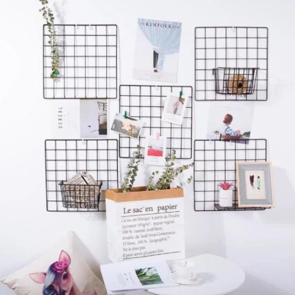 Tấm Lưới Trang Trí Treo Tường,Tấm Lưới Thép Lắp Ghép loại 1 ( Tặng đinh 3 chân)