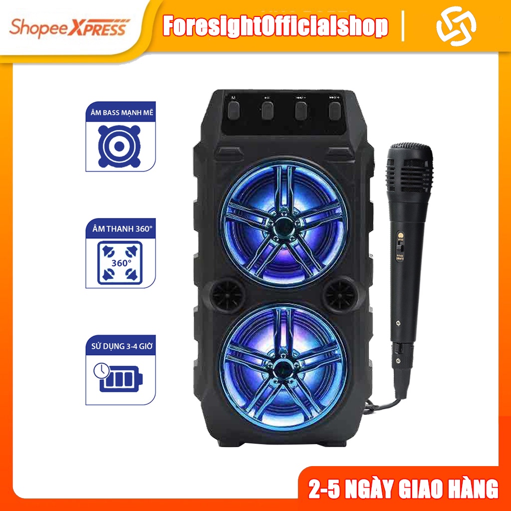 Loa Kẹo Kéo Có Mic Hát Karaoke Nghe Nhạc Bluetooth, Loa Bluetooth, Loa Karaoke cắm thẻ nhớ, nghe đài FM
