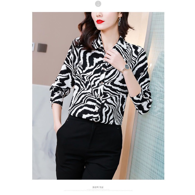 Áo Sơ Mi Chiffon Tay Dài Dáng Rộng Phong Cách Thời Trang Hàn Quốc Mới