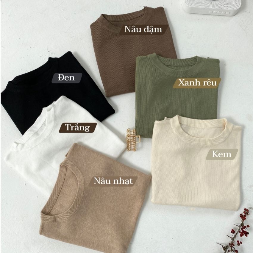 Áo len tay ngắn cổ trụ chất len mịn dày dặn phong cách hàn quốc nhiều màu Fmstyle Saigon 21ALU10K31301 | BigBuy360 - bigbuy360.vn
