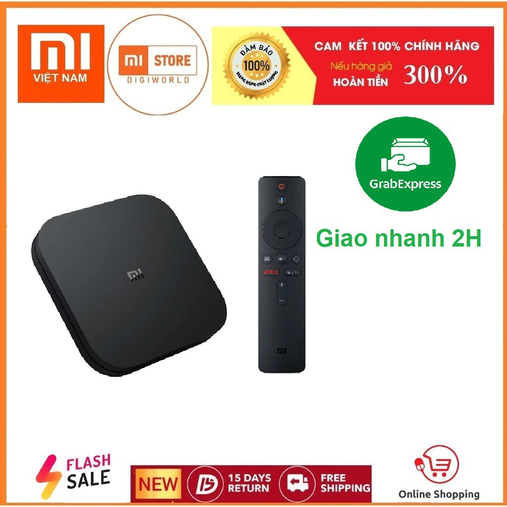 Tivi box Xiaomi Mibox S 4K 2019 Bản Quốc Tế Tiếng Việt tìm kiếm giọng nói - Chính hãng Digiworld