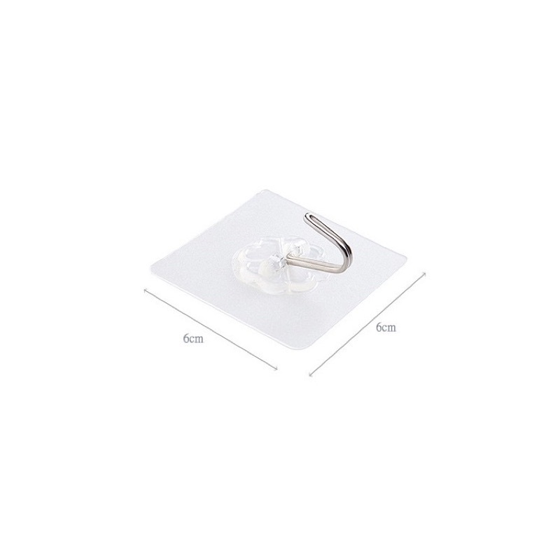 Móc Dán Tường Siêu Dính Trong Suốt Chịu Lực Tốt Treo Tường Chắc Chắn 6x6 cm