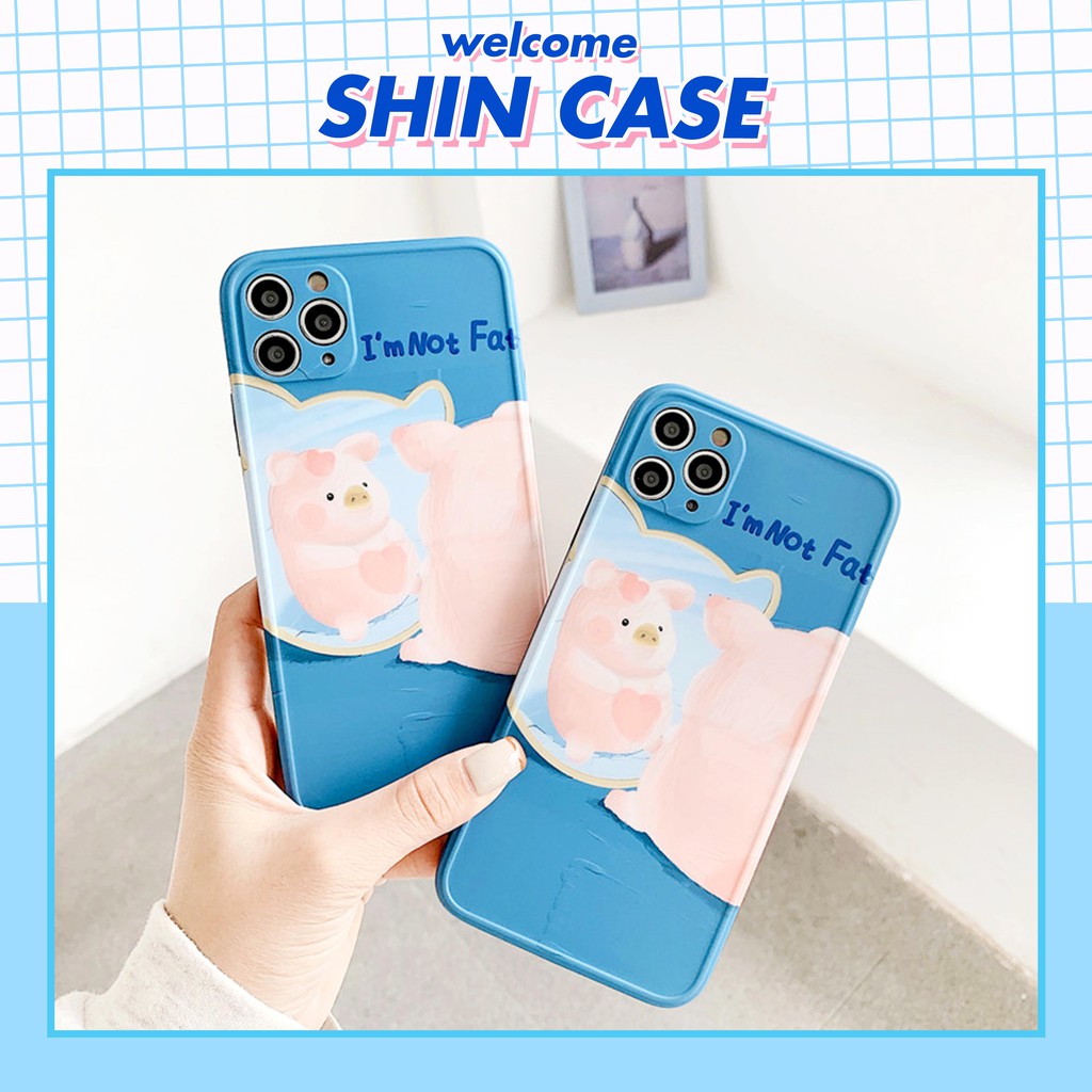 Ốp lưng iphone Heo béo IMD dày dặn viền nổi 5/5s/6/6plus/6s/6splus/7/7plus/8/8plus/x/xr/xs/11/12/pro/max/plus/promax