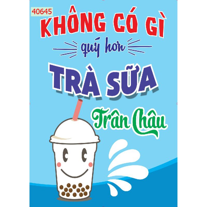 Combo 4 bức tranh 3D trang trí quán trà sữa, trà chanh có keo sẵn